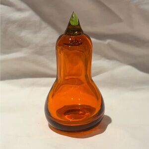 Vintage Glass Pear Paperweight Decoration